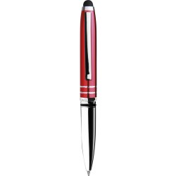 Penna a sfera con touch screen e luce in plastica e metallo rossa personalizzata B11180R