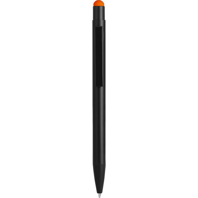Penna a sfera con touch screen in alluminio arancione personalizzata B11176A