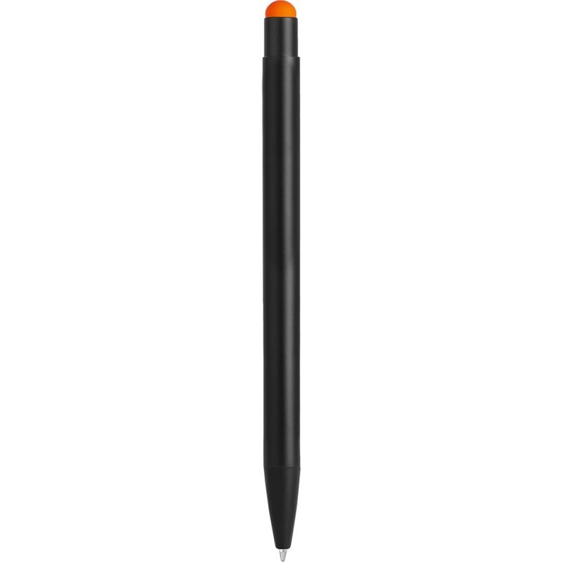 Penna a sfera con touch screen in alluminio arancione personalizzata B11176A