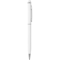 Penna a sfera con touch screen in alluminio bianca personalizzata B11163B