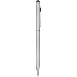 Penna a sfera con touch screen in alluminio grigia personalizzata B11163GR