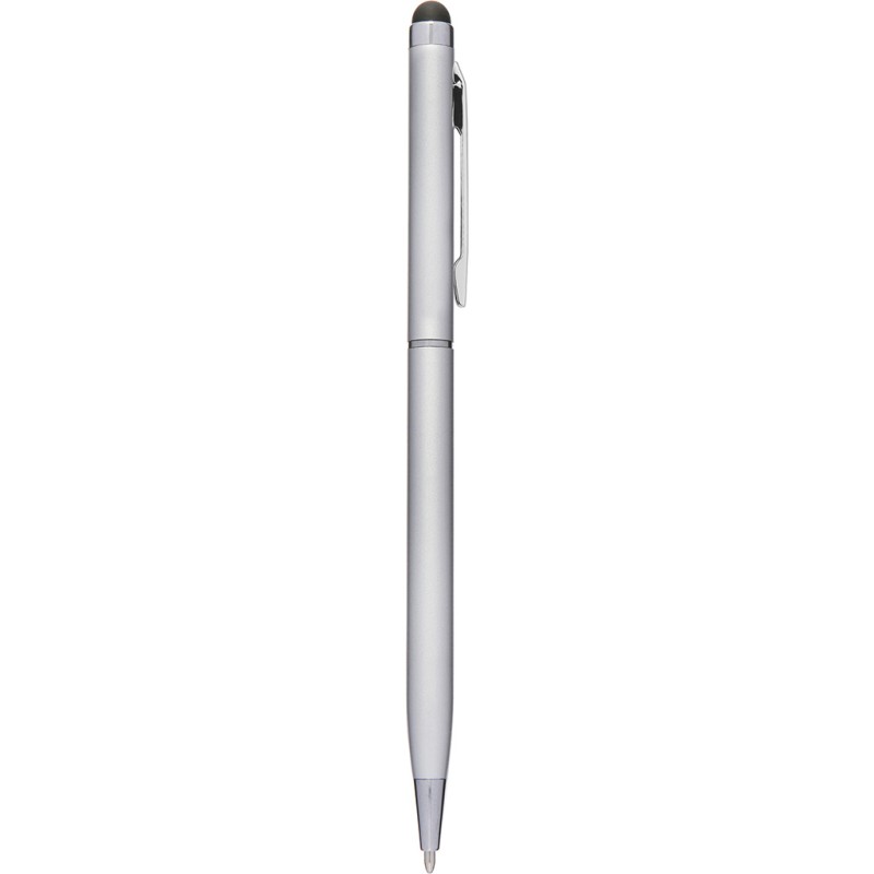 Penna a sfera con touch screen in alluminio grigia personalizzata B11163GR