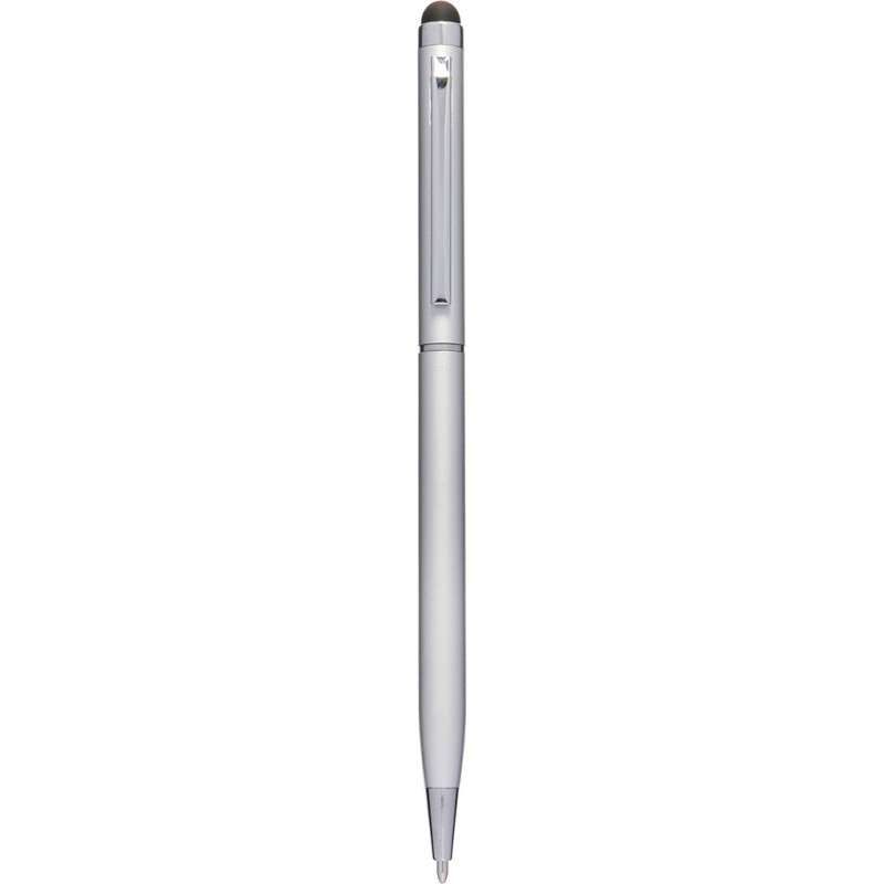 Penna a sfera con touch screen in alluminio grigia personalizzata B11163GR