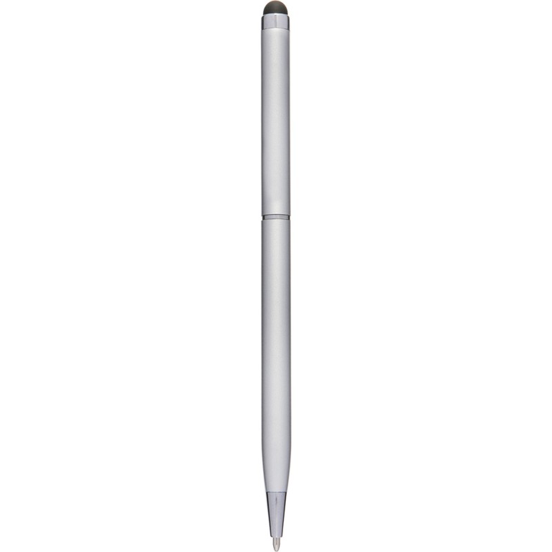 Penna a sfera con touch screen in alluminio grigia personalizzata B11163GR