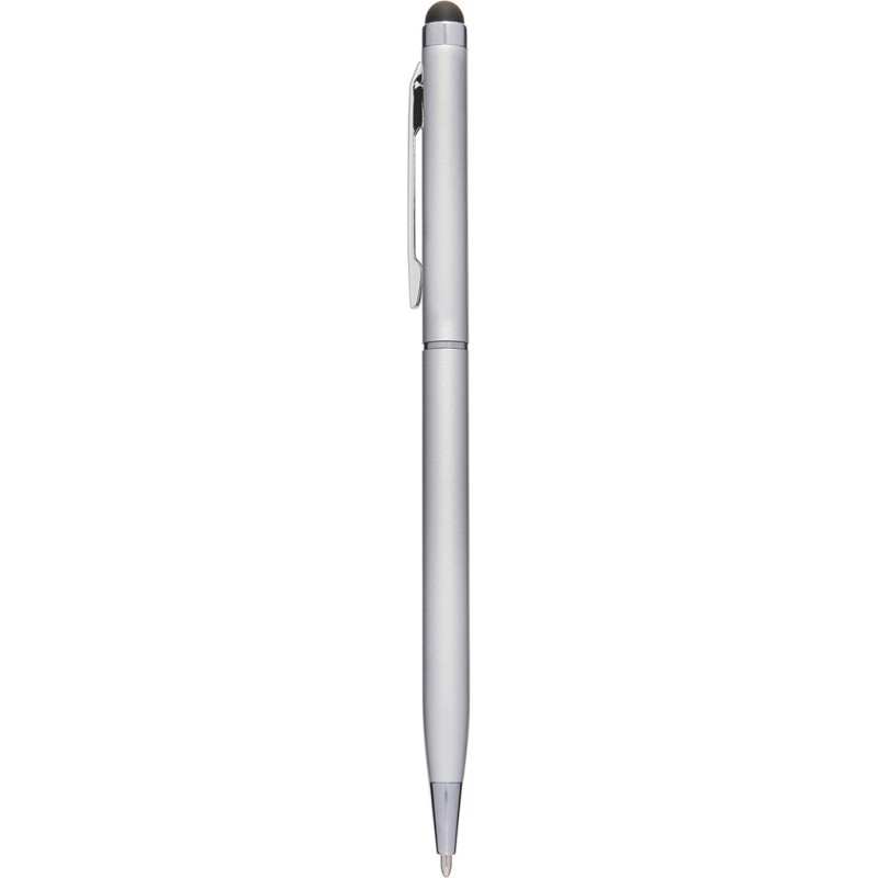 Penna a sfera con touch screen in alluminio grigia personalizzata B11163GR
