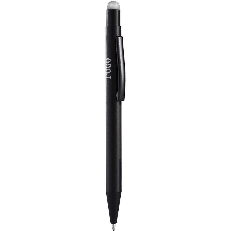 Penna a sfera con touch screen in alluminio grigia personalizzata B11176GR
