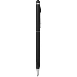 Penna a sfera con touch screen in alluminio nera personalizzata B11163N