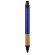 Penna a sfera con touch screen  in alluminio riciclato e sughero blu royal personalizzata B11296BL