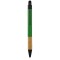 Penna a sfera con touch screen  in alluminio riciclato e sughero verde personalizzata B11296V
