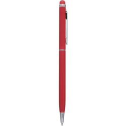 Penna a sfera con touch screen in alluminio rossa personalizzata B11163R