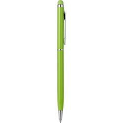 Penna a sfera con touch screen in alluminio verde acido personalizzata B11163VA