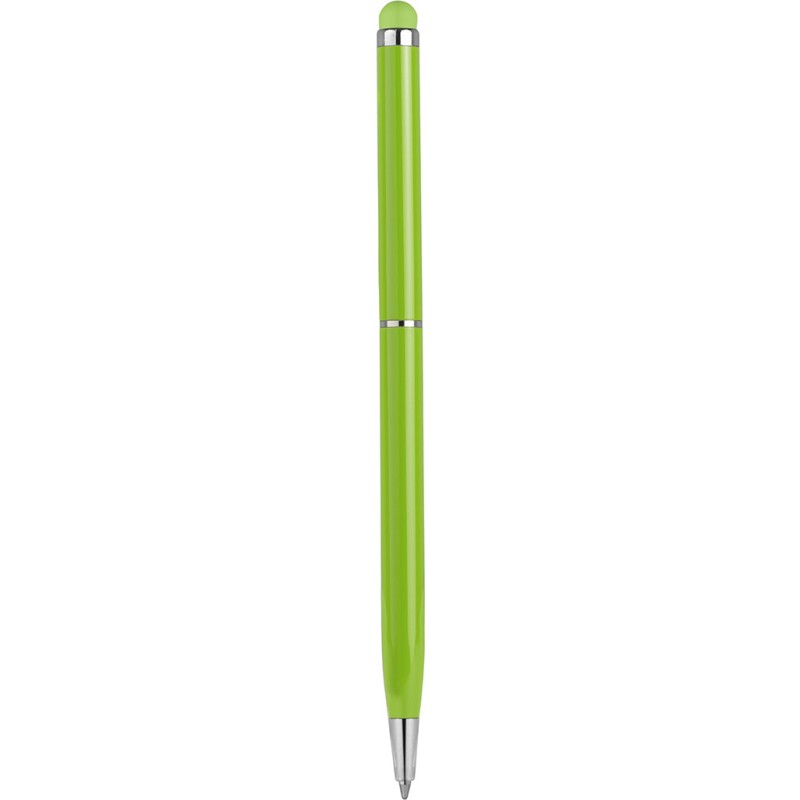 Penna a sfera con touch screen in alluminio verde acido personalizzata B11163VA