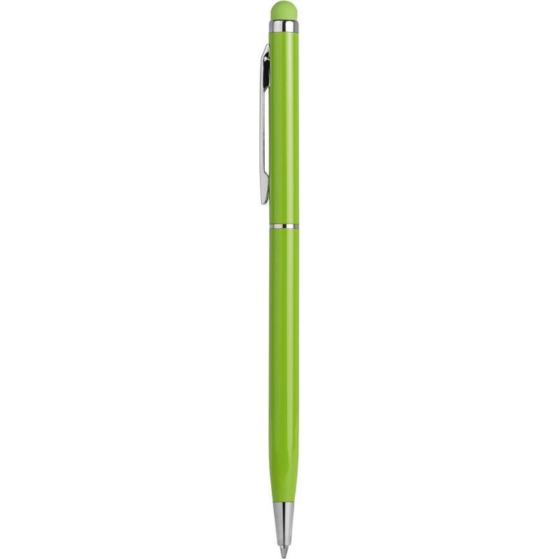 Penna a sfera con touch screen in alluminio verde acido personalizzata B11163VA