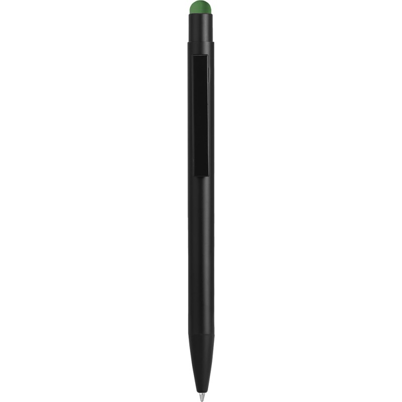 Penna a sfera con touch screen in alluminio verde personalizzata B11176V