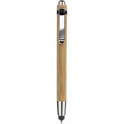 Penna a sfera con touch screen in bamboo personalizzata B11138