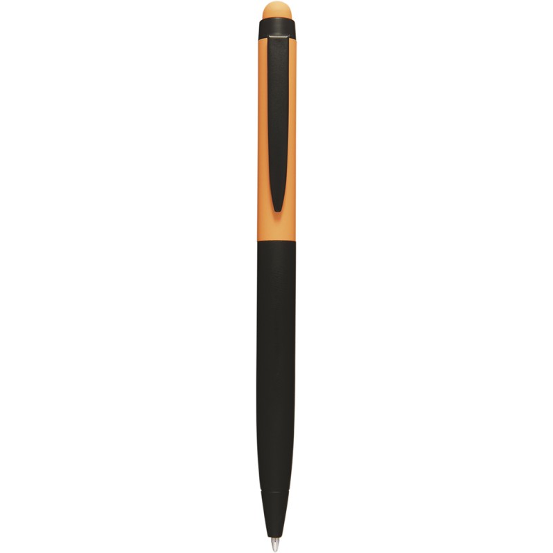 Penna a sfera con touch screen in metallo arancione personalizzata B11169A