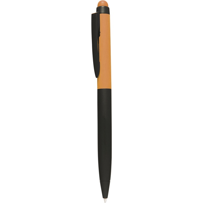Penna a sfera con touch screen in metallo arancione personalizzata B11169A