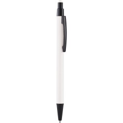 Penna a sfera con touch screen in metallo bianca personalizzata B11227B