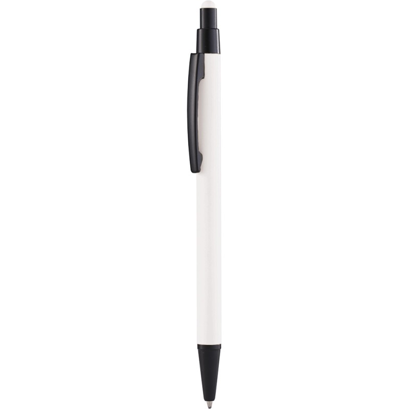 Penna a sfera con touch screen in metallo bianca personalizzata B11227B