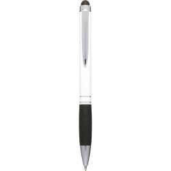 Penna a sfera con touch screen in metallo e plastica bianca personalizzata B11165B
