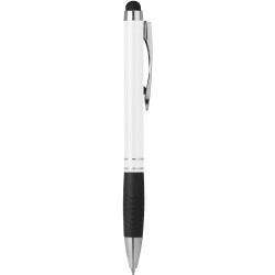 Penna a sfera con touch screen in metallo e plastica bianca personalizzata B11165B