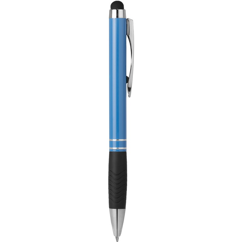 Penna a sfera con touch screen in metallo e plastica blu sky personalizzata B11165SK