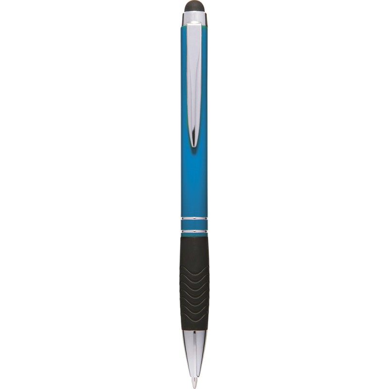 Penna a sfera con touch screen in metallo e plastica blu sky personalizzata B11165SK