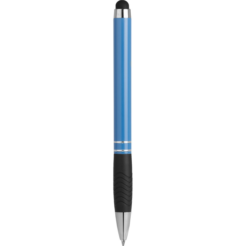 Penna a sfera con touch screen in metallo e plastica blu sky personalizzata B11165SK