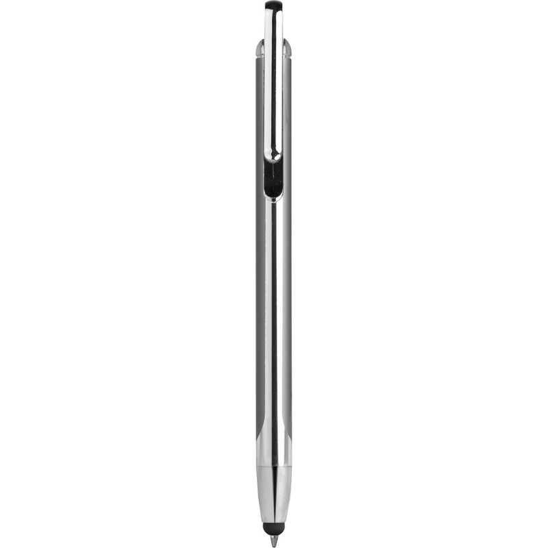 Penna a sfera con touch screen in metallo e plastica grigia personalizzata B11198GR