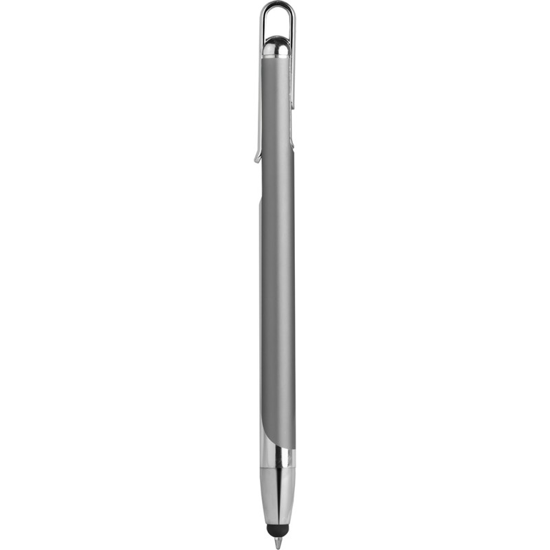 Penna a sfera con touch screen in metallo e plastica grigia personalizzata B11198GR