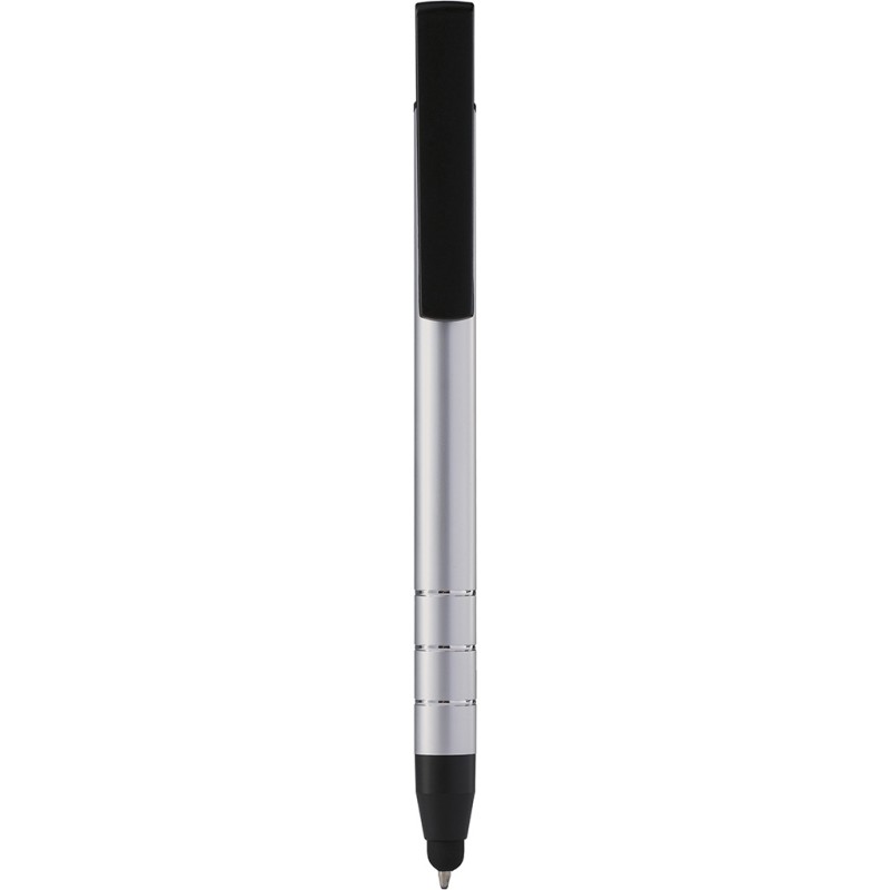 Penna a sfera con touch screen in metallo e plastica grigia personalizzata B11225GR