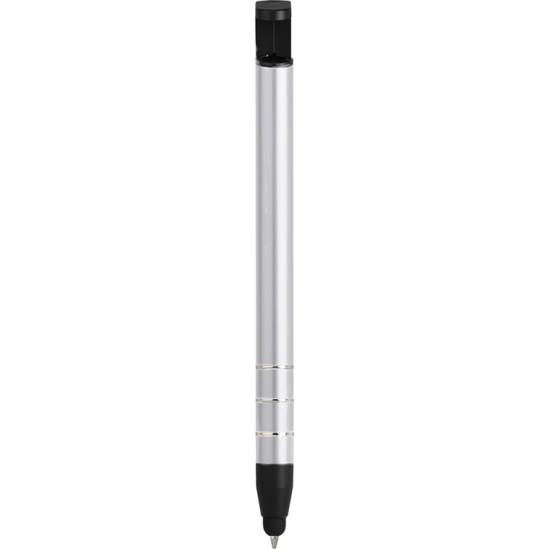 Penna a sfera con touch screen in metallo e plastica grigia personalizzata B11225GR