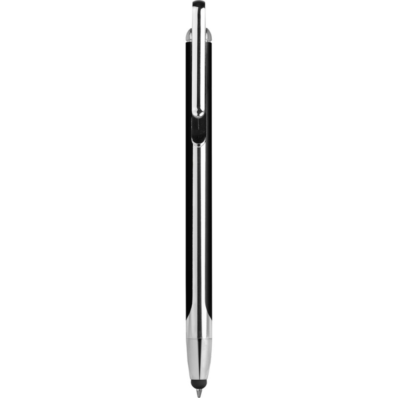 Penna a sfera con touch screen in metallo e plastica nera personalizzata B11198N