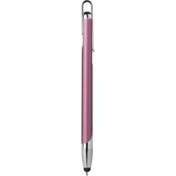 Penna a sfera con touch screen in metallo e plastica rosa personalizzata B11198RS