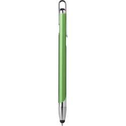Penna a sfera con touch screen in metallo e plastica verde personalizzata B11198V