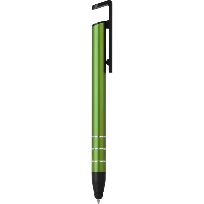 Penna a sfera con touch screen in metallo e plastica verde personalizzata B11225V
