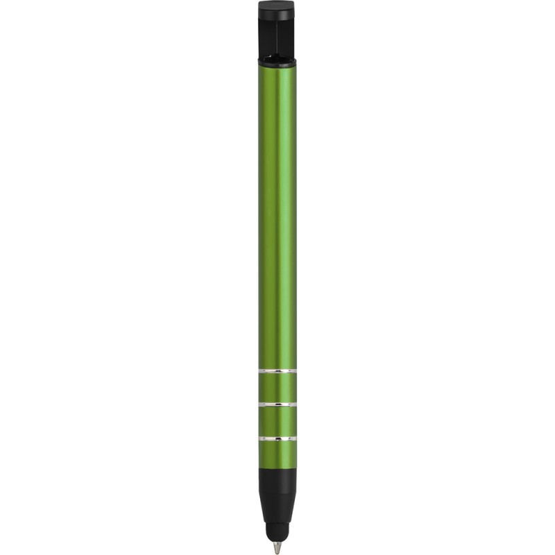 Penna a sfera con touch screen in metallo e plastica verde personalizzata B11225V
