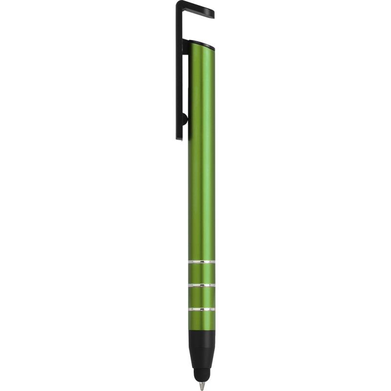 Penna a sfera con touch screen in metallo e plastica verde personalizzata B11225V
