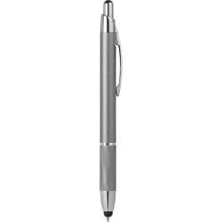 Penna a sfera con touch screen in metallo grigia personalizzata B11183GR
