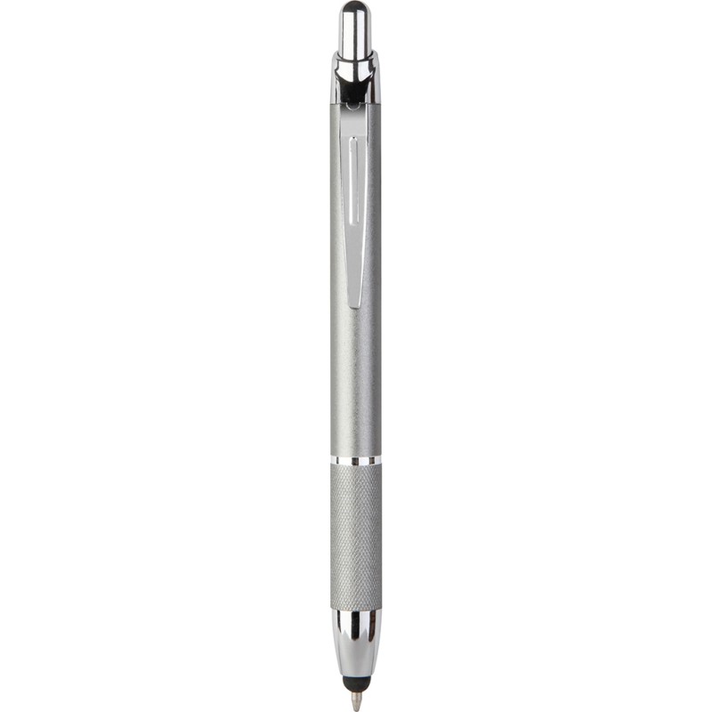 Penna a sfera con touch screen in metallo grigia personalizzata B11183GR