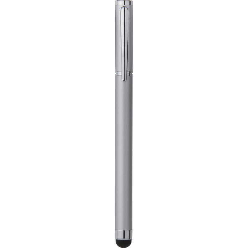 Penna a sfera con touch screen in metallo grigia personalizzata B11191GR