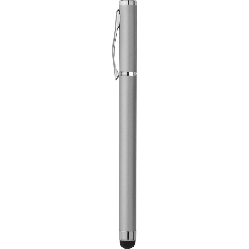 Penna a sfera con touch screen in metallo grigia personalizzata B11191GR