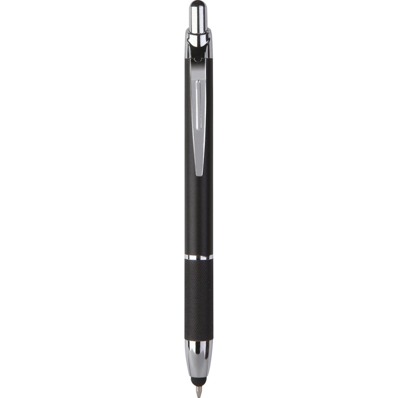Penna a sfera con touch screen in metallo nera personalizzata B11183N