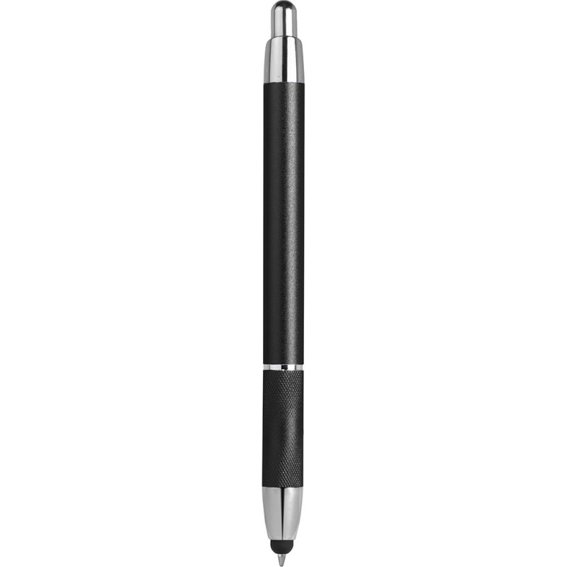 Penna a sfera con touch screen in metallo nera personalizzata B11183N