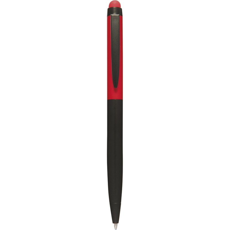 Penna a sfera con touch screen in metallo rossa personalizzata B11169R