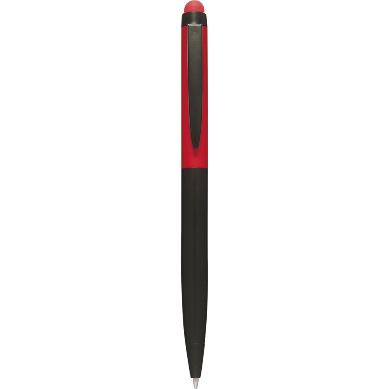 Penna a sfera con touch screen in metallo rossa personalizzata B11169R
