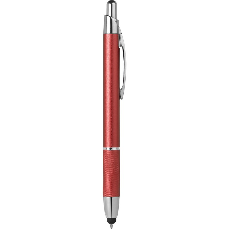 Penna a sfera con touch screen in metallo rossa personalizzata B11183R