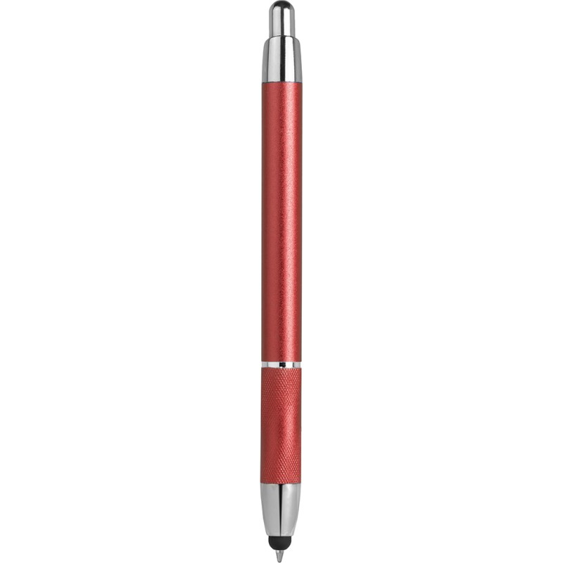 Penna a sfera con touch screen in metallo rossa personalizzata B11183R