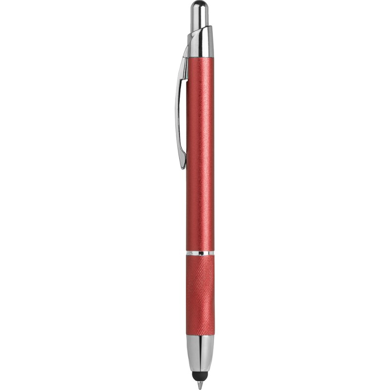 Penna a sfera con touch screen in metallo rossa personalizzata B11183R