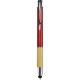 Penna a sfera con touch screen in paglia di grano rossa personalizzata B11273R